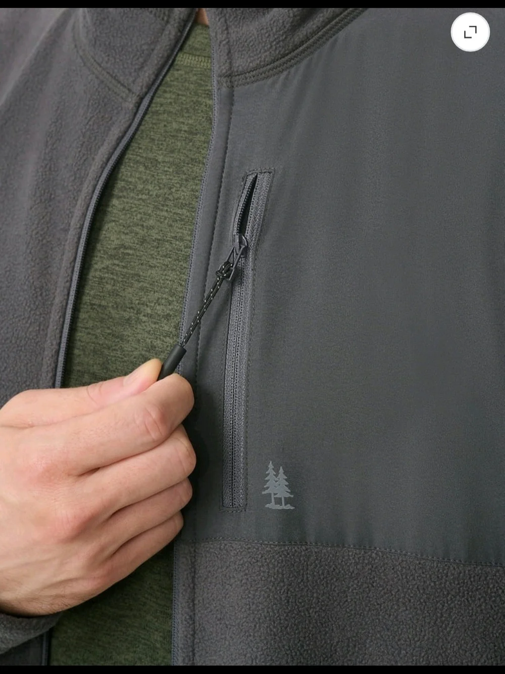 Bass & Co Men's Polar Full Zip Fleece Asphalt Size XXL Brand New